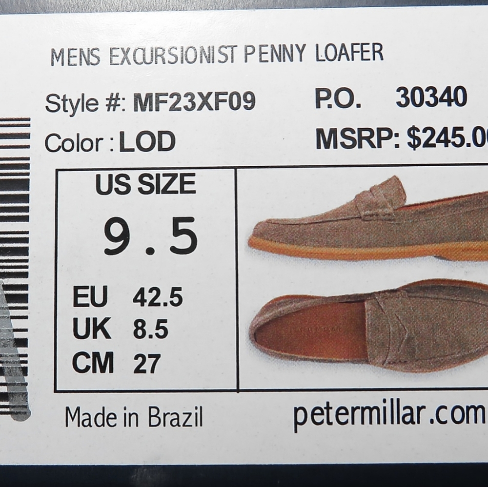 ✨NEW MENS PETER MILLAR GOLF CRAFTED VENETIAN LOAFER SHOES, SZ 9.5 MEDIUM, ! - Picture 6 of 6
